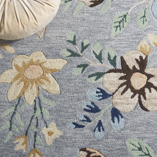 Safavieh Blossom BLM571F Grey / Blue Area Rug Detail