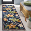 Safavieh Blossom BLM571N Navy / Green Area Rug Room Scene Feature