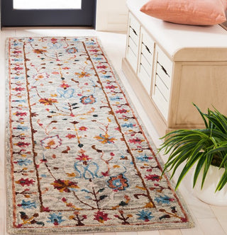 Safavieh Blossom BLM685F Grey / Red Area Rug Room Scene Feature