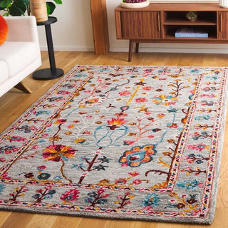 Safavieh Blossom BLM685F Grey / Red Area Rug Room Scene