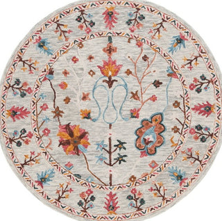 Safavieh Blossom BLM685F Grey / Red Area Rug Round