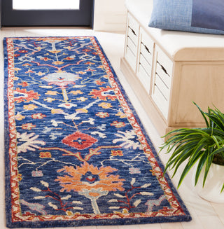 Safavieh Blossom BLM686M Blue / Red Area Rug Room Scene