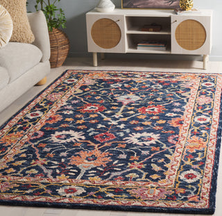 Safavieh Blossom BLM686M Blue / Red Area Rug Room Scene Feature