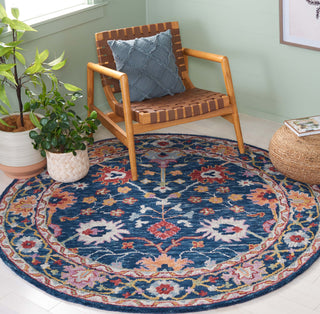 Safavieh Blossom BLM686M Blue / Red Area Rug Room Scene