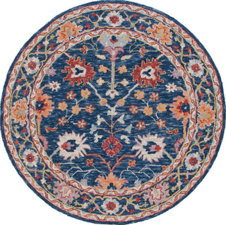 Safavieh Blossom BLM686M Blue / Red Area Rug Round