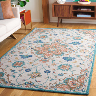 Safavieh Blossom BLM689B Beige / Blue Area Rug Room Scene Feature