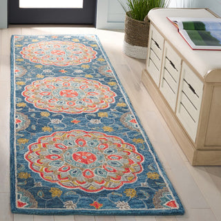 Safavieh Blossom BLM690M Blue / Red Area Rug Room Scene Feature
