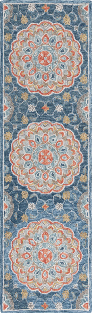 Safavieh Blossom BLM690M Blue / Red Area Rug Runner
