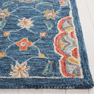 Safavieh Blossom BLM690M Blue / Red Area Rug Detail