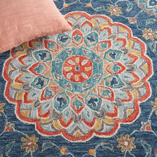 Safavieh Blossom BLM690M Blue / Red Area Rug Detail