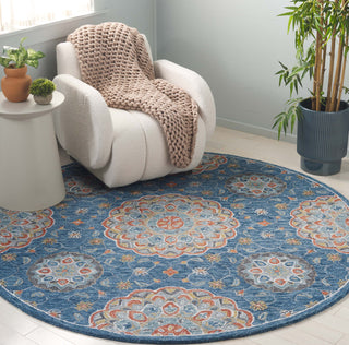 Safavieh Blossom BLM690M Blue / Red Area Rug Room Scene