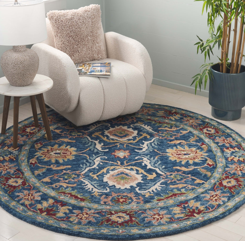 Safavieh Blossom BLM691M Blue / Green Area Rug Room Scene Feature