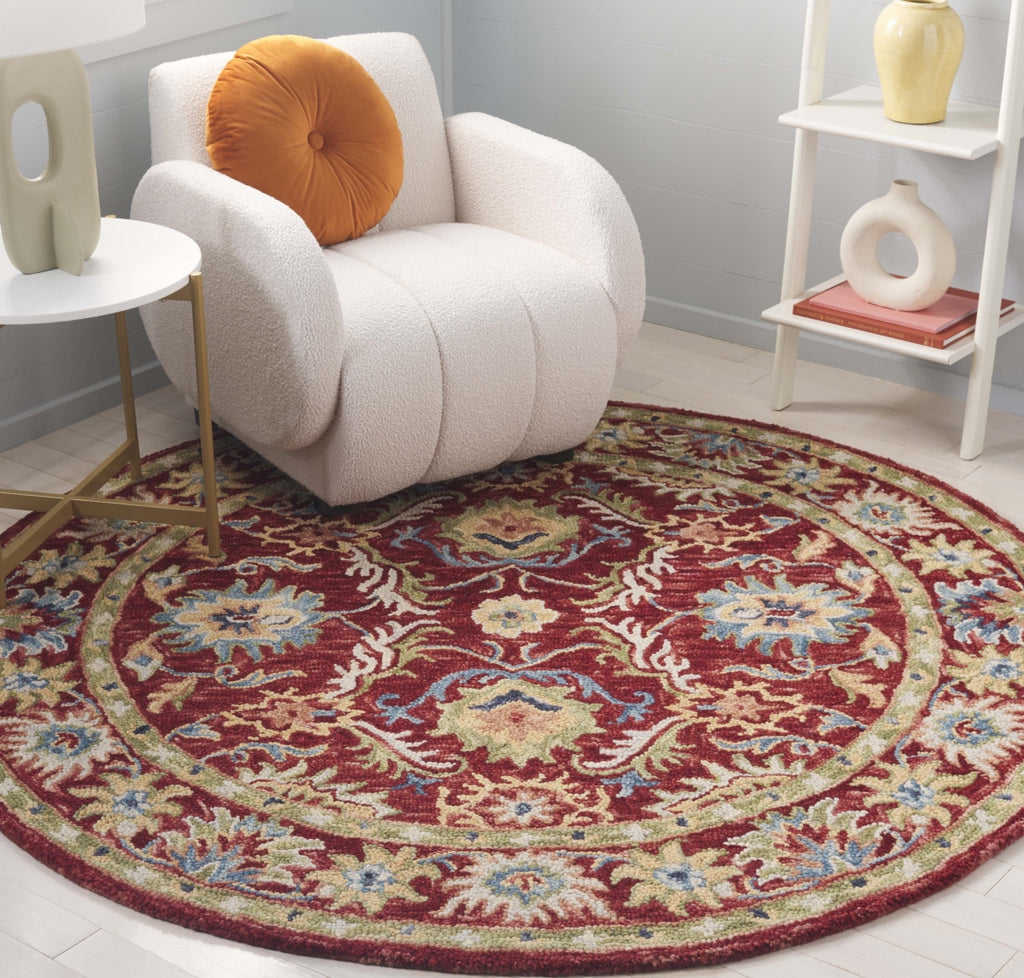 Safavieh Blossom BLM691Q Red / Green Area Rug Room Scene Feature