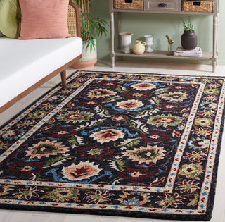 Safavieh Blossom BLM691Z Black / Ivory Area Rug Room Scene Feature