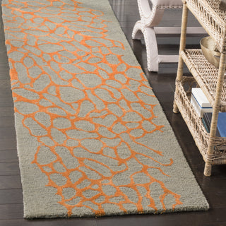 Safavieh Blossom BLM695C Grey / Orange Area Rug Room Scene Feature