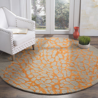 Safavieh Blossom BLM695C Grey / Orange Area Rug Room Scene Feature
