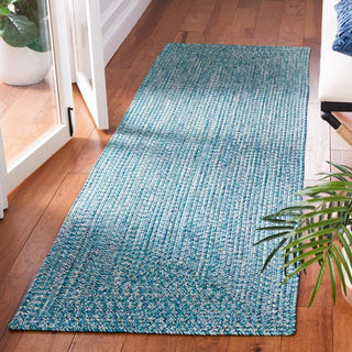 Safavieh Braided BRA201K Teal / Green Machine Washable Area Rug Room Scene Feature