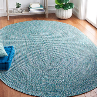 Safavieh Braided BRA201K Teal / Green Machine Washable Area Rug Room Scene