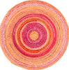 Safavieh Braided 800 BRA823Q Red / Orange Area Rug Round