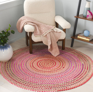 Safavieh Braided 800 BRA861P Natural / Red Area Rug Room Scene