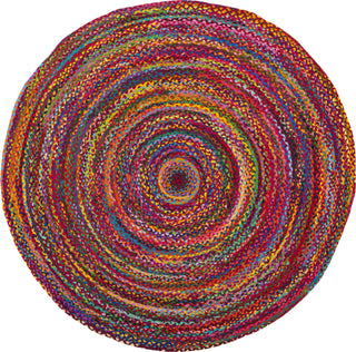 Safavieh Braided BRD210A Red / Multi Area Rug Round