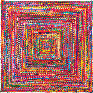 Safavieh Braided BRD210A Red / Multi Area Rug Square