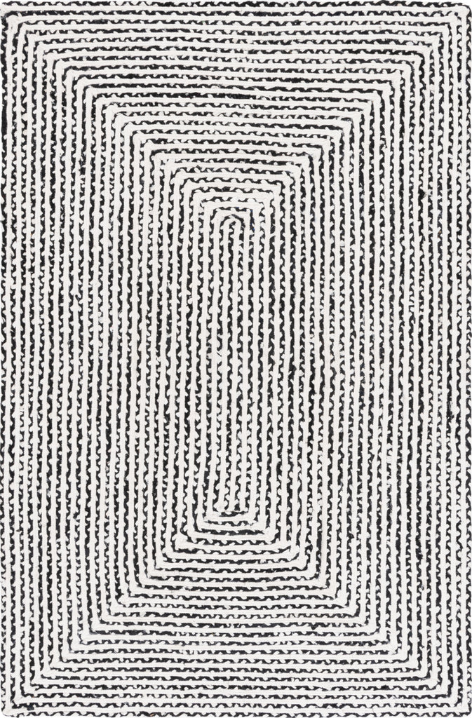 Safavieh Braided BRD260Z Black / Ivory Area Rug main image