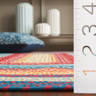 Safavieh Braided BRD308Q Red / Orange Area Rug Detail