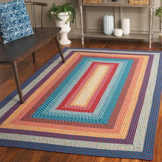 Safavieh Braided BRD308Q Red / Orange Area Rug Room Scene Feature