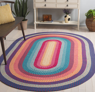 Safavieh Braided BRD308Q Red / Orange Area Rug Room Scene