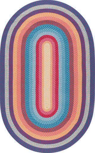 Safavieh Braided BRD308Q Red / Orange Area Rug Oval