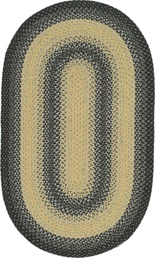 Safavieh Braided BRD311A Black / Grey Area Rug Oval