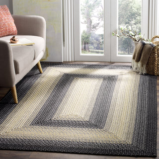 Safavieh Braided BRD311A Black / Grey Area Rug Room Scene Feature