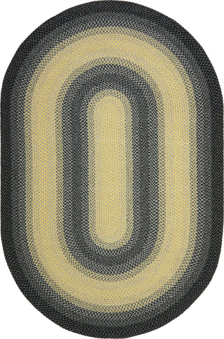 Safavieh Braided BRD311A Black / Grey Area Rug Oval