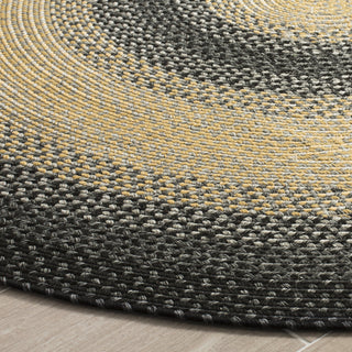 Safavieh Braided BRD311A Black / Grey Area Rug Detail