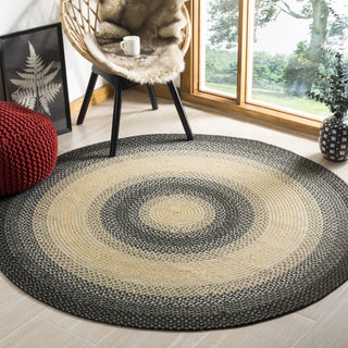 Safavieh Braided BRD311A Black / Grey Area Rug Room Scene Feature