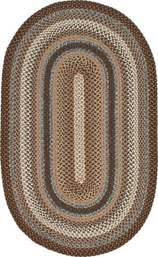 Safavieh Braided BRD313A Brown / Multi Area Rug Oval