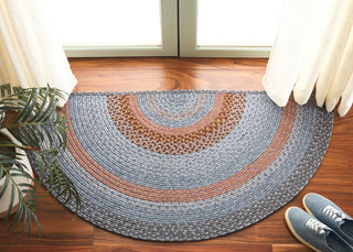 Safavieh Braided BRD314G Grey / Rust Area Rug Room Scene Feature
