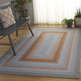 Safavieh Braided BRD314G Grey / Rust Area Rug Room Scene Feature
