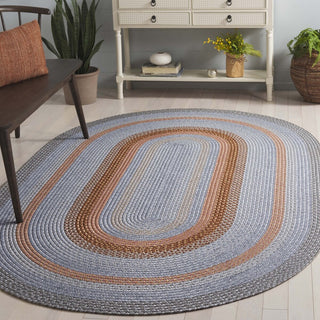 Safavieh Braided BRD314G Grey / Rust Area Rug Room Scene Feature