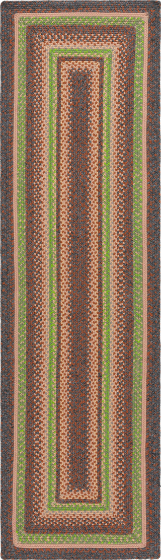 Safavieh Braided BRD314T Brown / Green Area Rug Runner