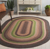 Safavieh Braided BRD314T Brown / Green Area Rug Room Scene Feature