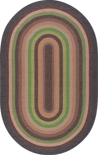 Safavieh Braided BRD314T Brown / Green Area Rug Oval