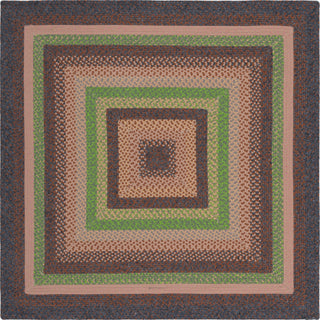 Safavieh Braided BRD314T Brown / Green Area Rug Square