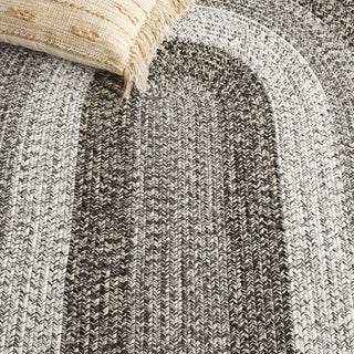 Safavieh Braided BRD318A Ivory / Black Area Rug Detail