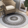 Safavieh Braided BRD318A Ivory / Black Area Rug Room Scene