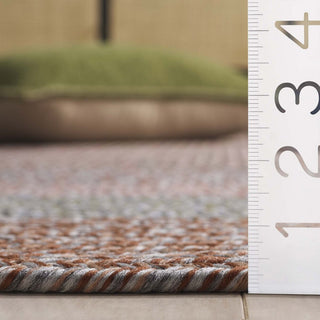 Safavieh Braided BRD318G Brown / Grey Pink Area Rug Detail