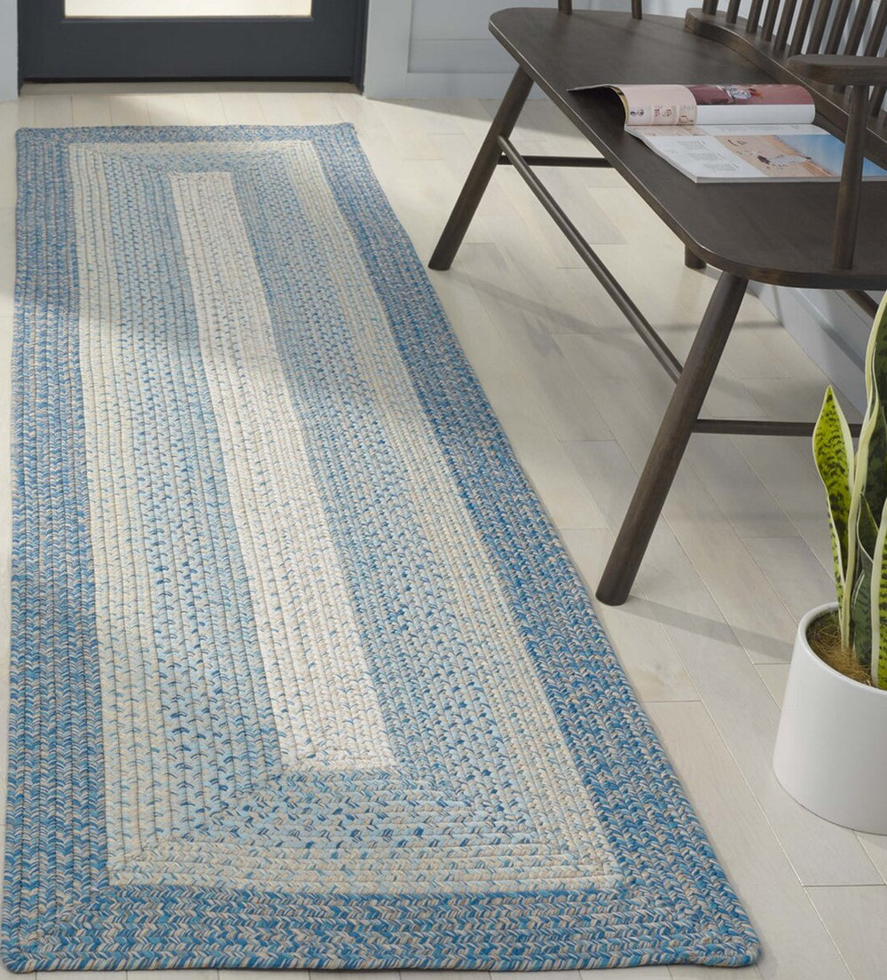 Safavieh Braided BRD318M Blue / Aqua Machine Washable Area Rug Room Scene Feature