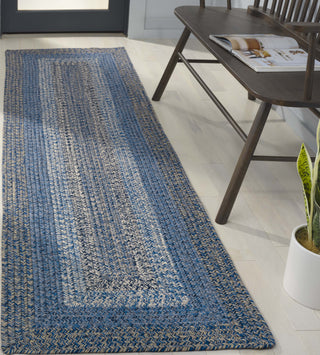 Safavieh Braided BRD318N Navy / Blue Area Rug Room Scene
