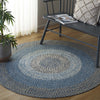 Safavieh Braided BRD318N Navy / Blue Area Rug Room Scene Feature